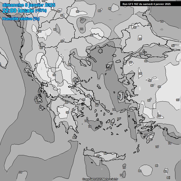 Modele GFS - Carte prvisions 