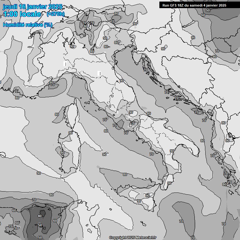 Modele GFS - Carte prvisions 