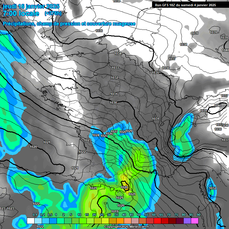 Modele GFS - Carte prvisions 