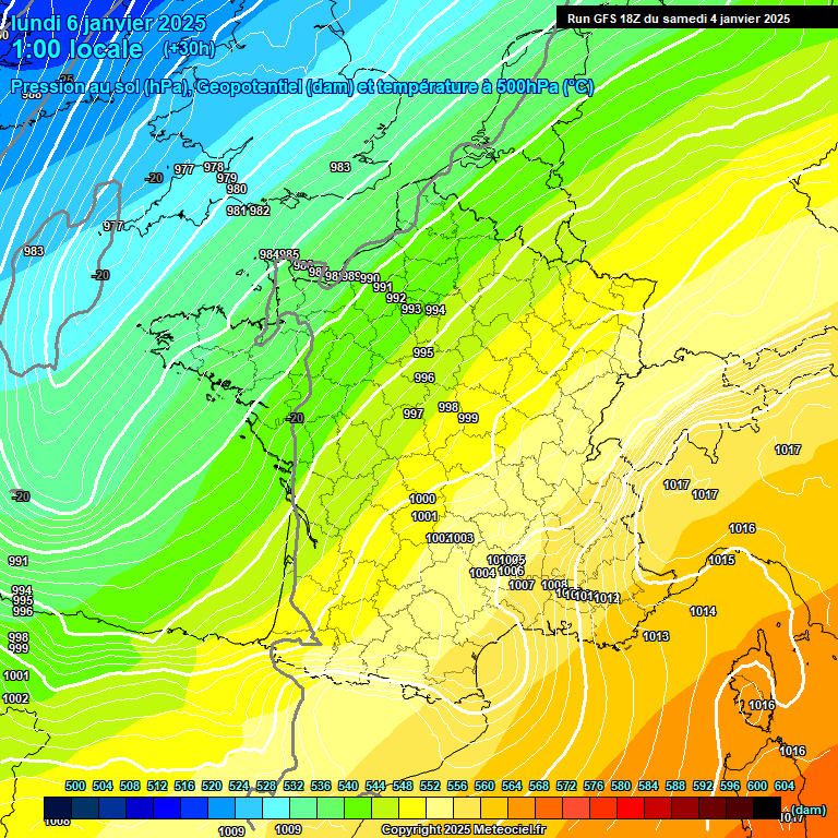 Modele GFS - Carte prvisions 