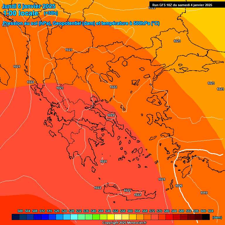 Modele GFS - Carte prvisions 