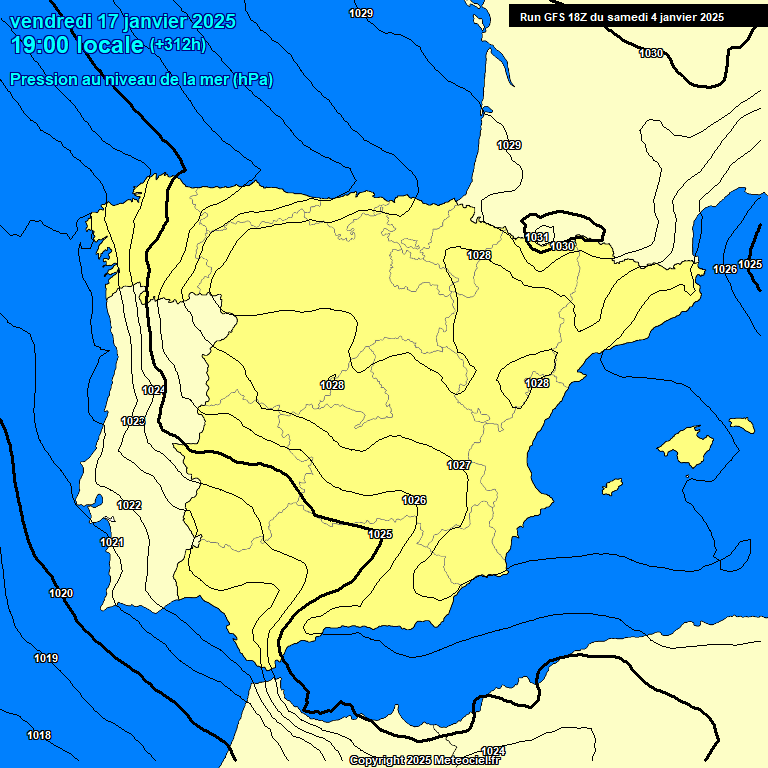 Modele GFS - Carte prvisions 