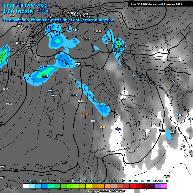 Modele GFS - Carte prvisions 