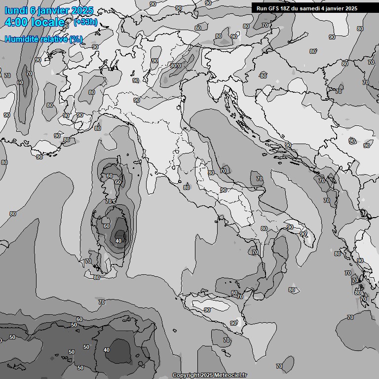 Modele GFS - Carte prvisions 