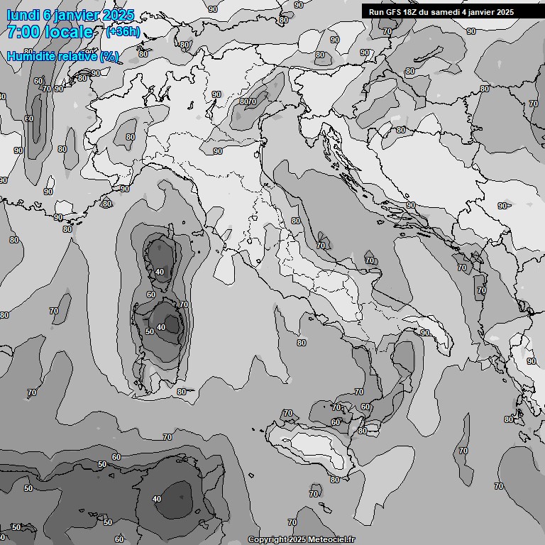 Modele GFS - Carte prvisions 