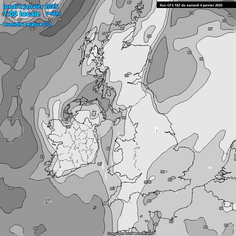 Modele GFS - Carte prvisions 