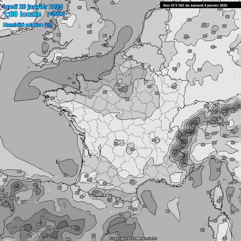 Modele GFS - Carte prvisions 