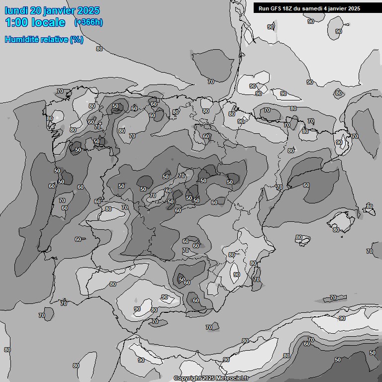 Modele GFS - Carte prvisions 