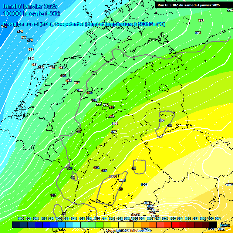 Modele GFS - Carte prvisions 