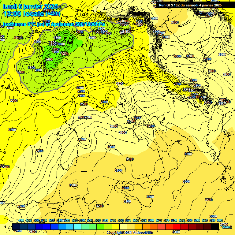 Modele GFS - Carte prvisions 