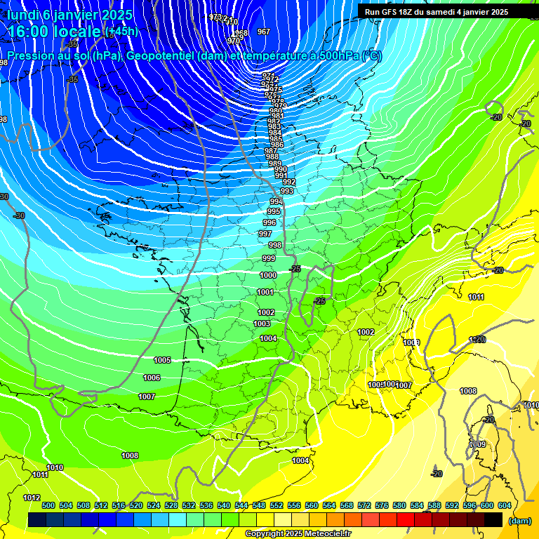 Modele GFS - Carte prvisions 