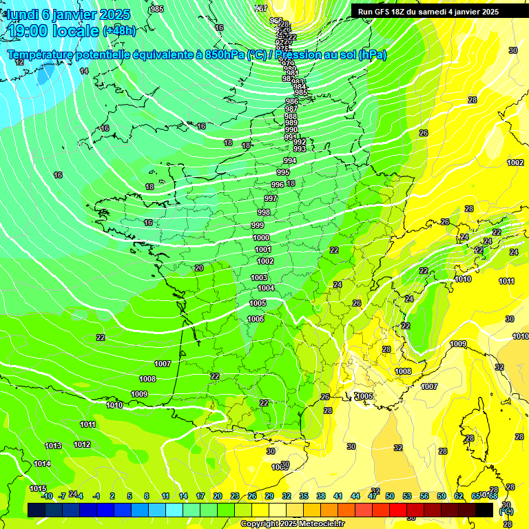 Modele GFS - Carte prvisions 