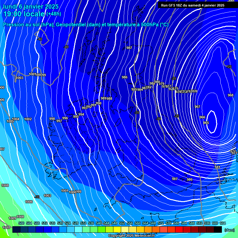 Modele GFS - Carte prvisions 