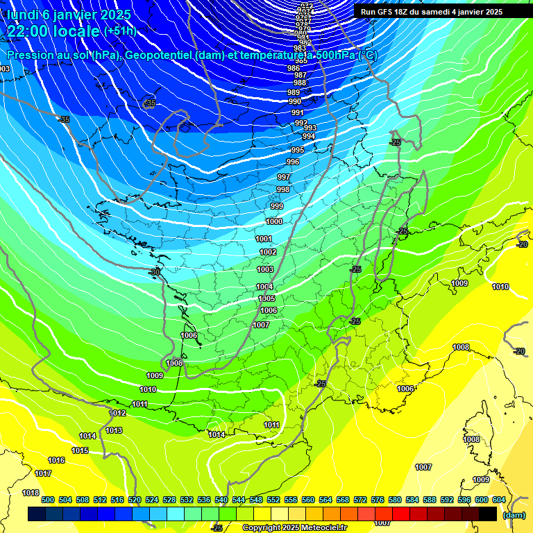 Modele GFS - Carte prvisions 