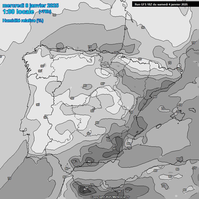 Modele GFS - Carte prvisions 