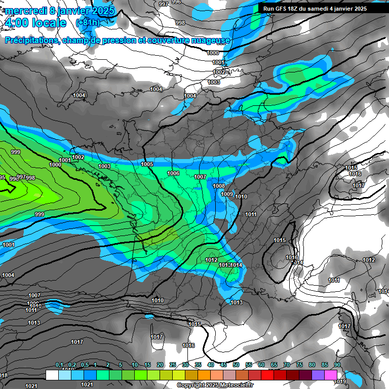 Modele GFS - Carte prvisions 