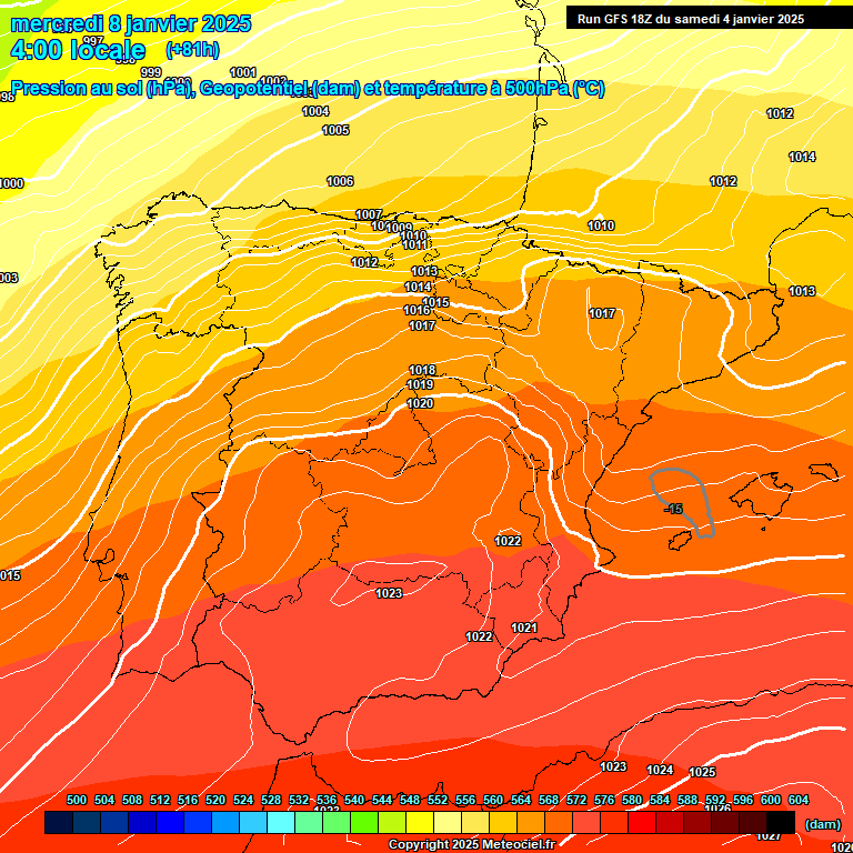 Modele GFS - Carte prvisions 