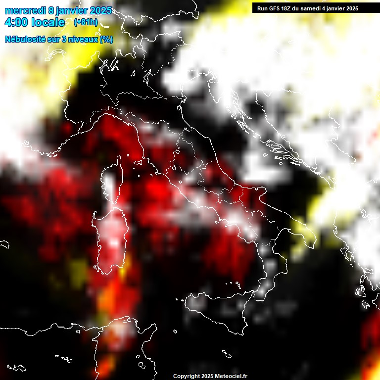 Modele GFS - Carte prvisions 