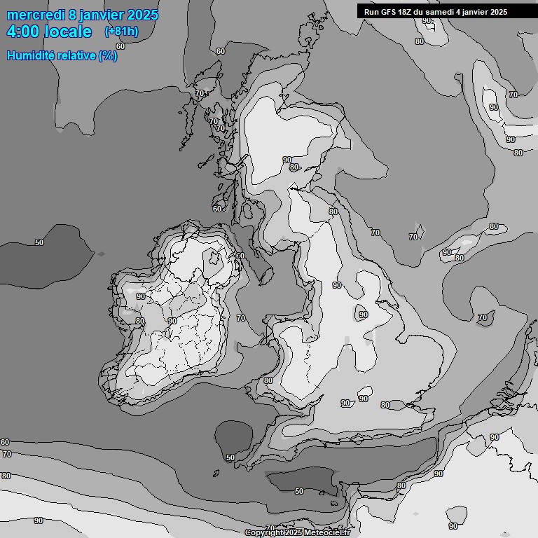 Modele GFS - Carte prvisions 