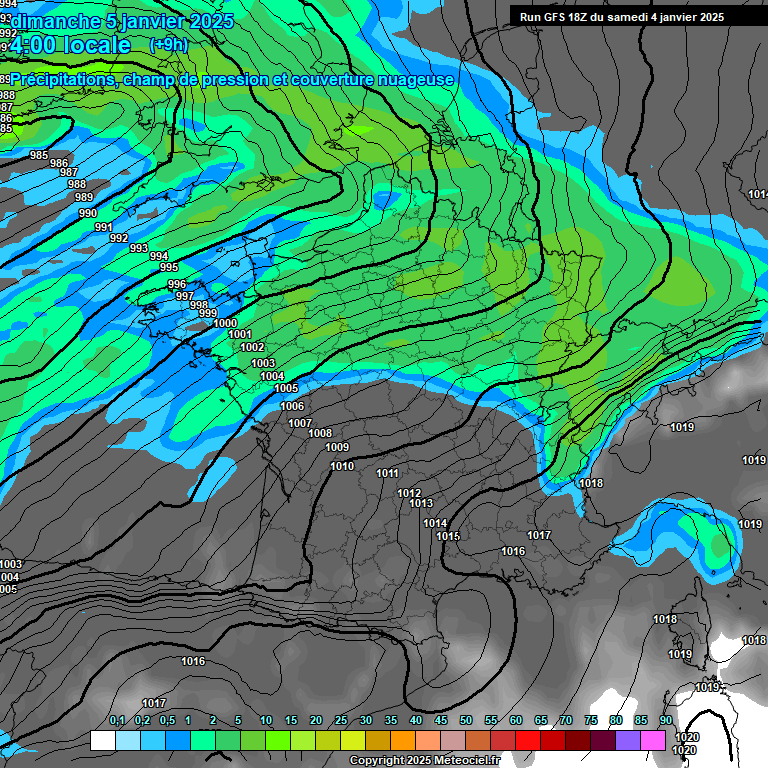 Modele GFS - Carte prvisions 