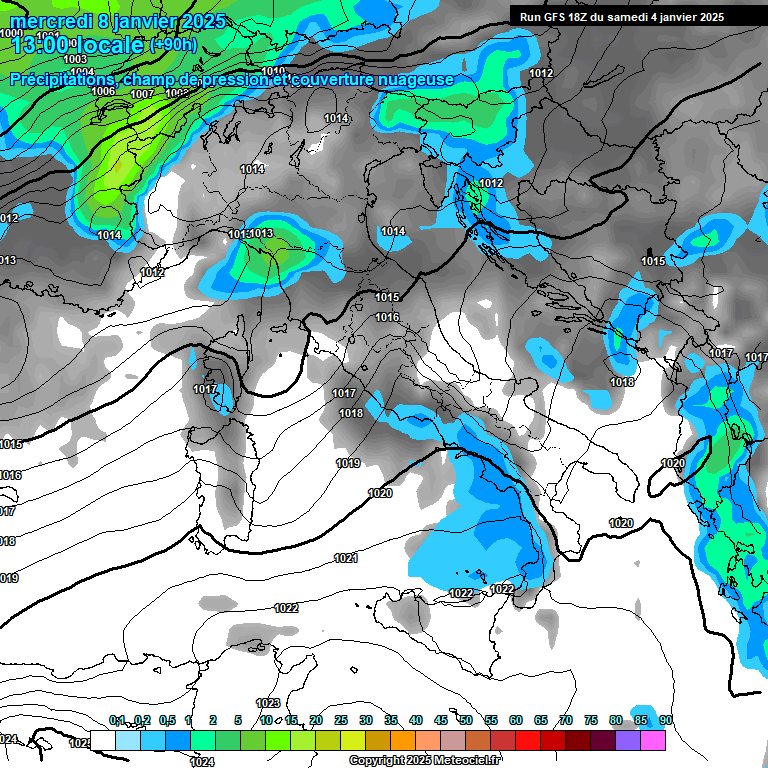 Modele GFS - Carte prvisions 