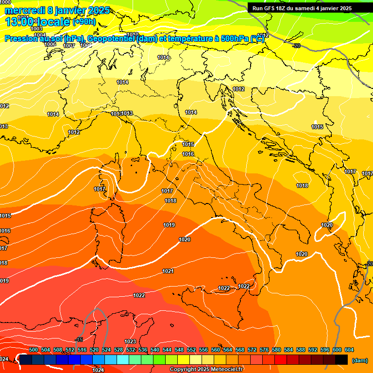 Modele GFS - Carte prvisions 