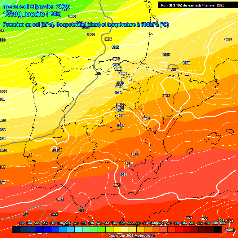 Modele GFS - Carte prvisions 