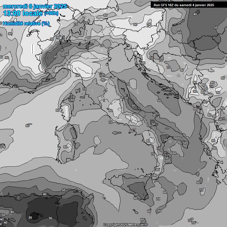 Modele GFS - Carte prvisions 