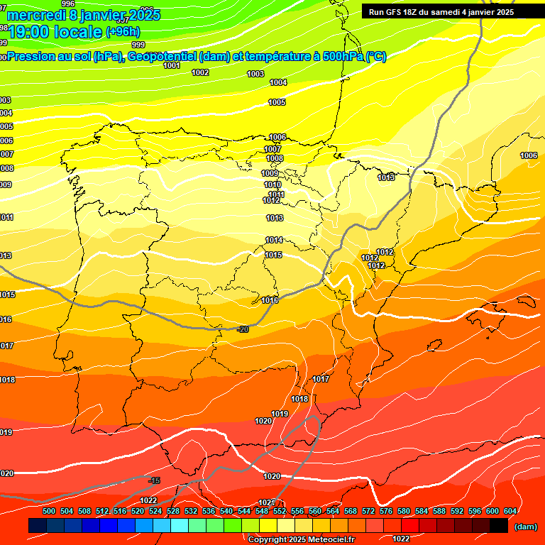 Modele GFS - Carte prvisions 