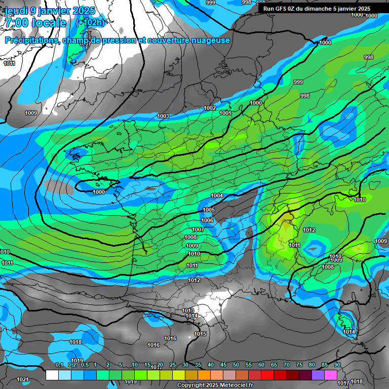 Modele GFS - Carte prvisions 