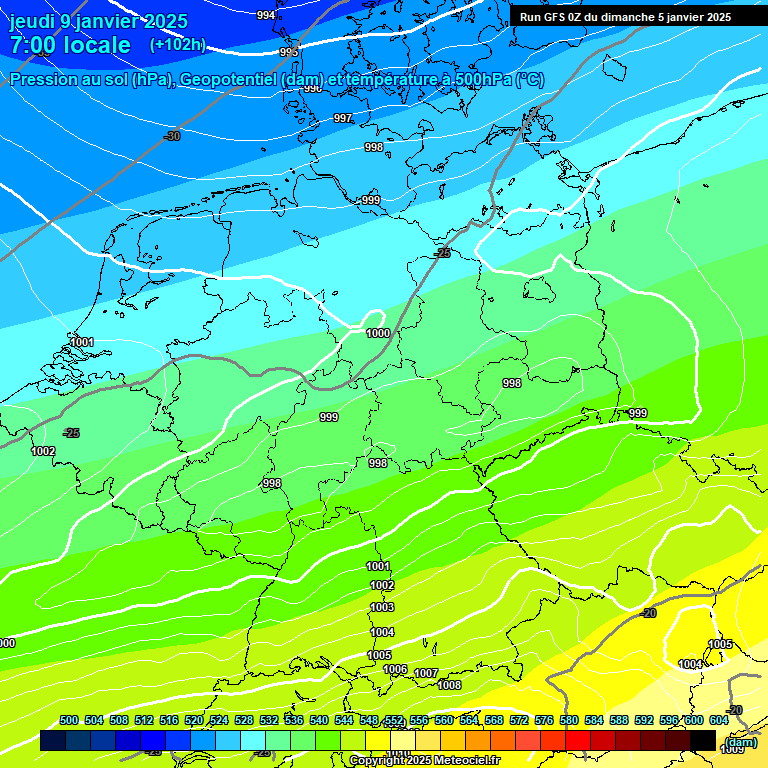 Modele GFS - Carte prvisions 