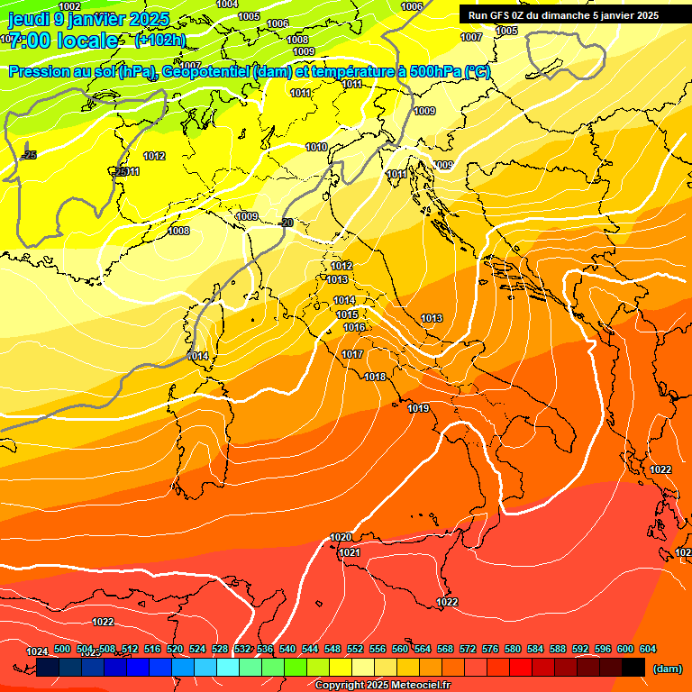 Modele GFS - Carte prvisions 