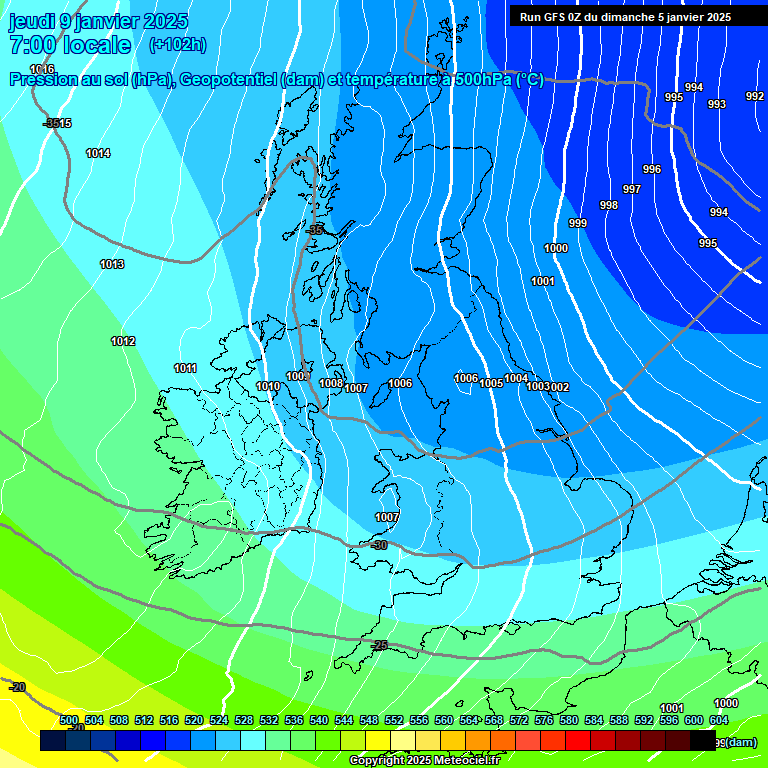 Modele GFS - Carte prvisions 