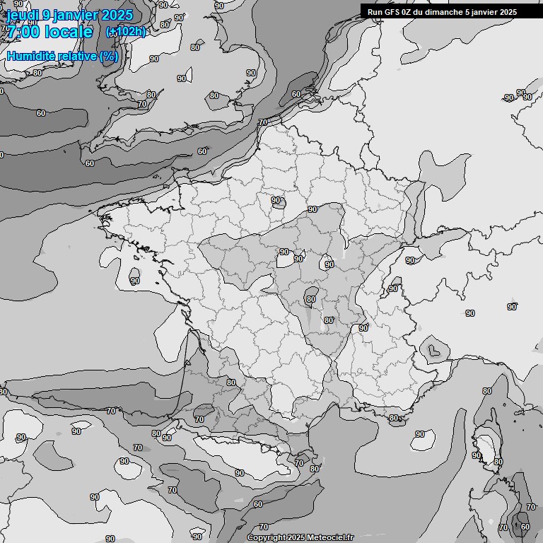 Modele GFS - Carte prvisions 