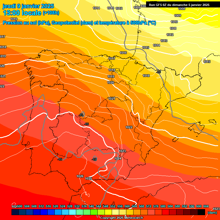 Modele GFS - Carte prvisions 