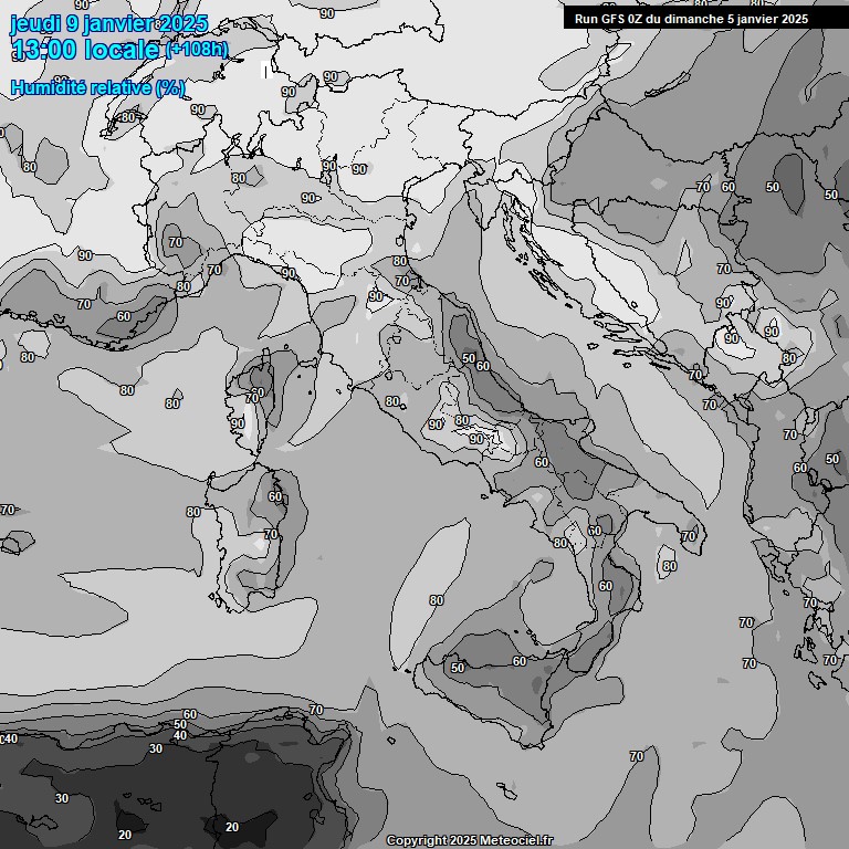 Modele GFS - Carte prvisions 