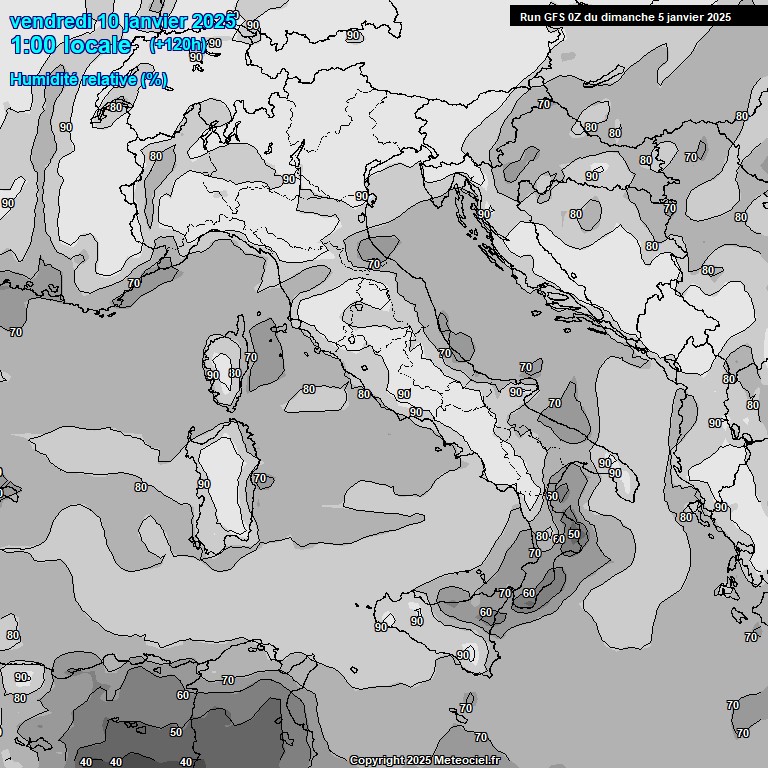 Modele GFS - Carte prvisions 