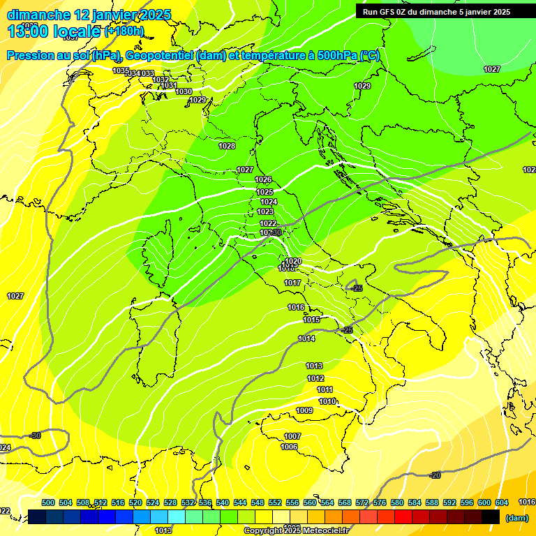 Modele GFS - Carte prvisions 