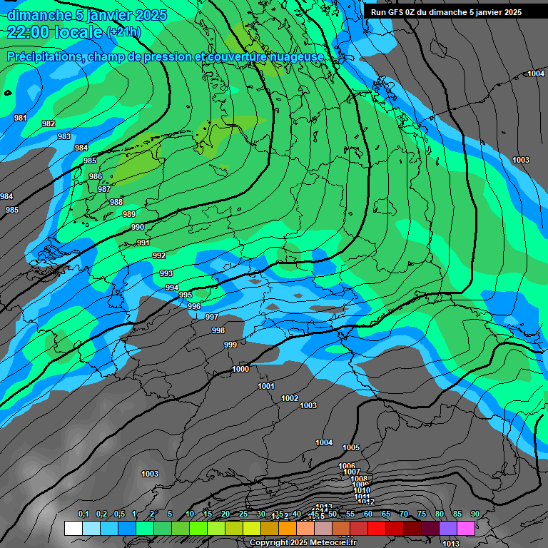 Modele GFS - Carte prvisions 