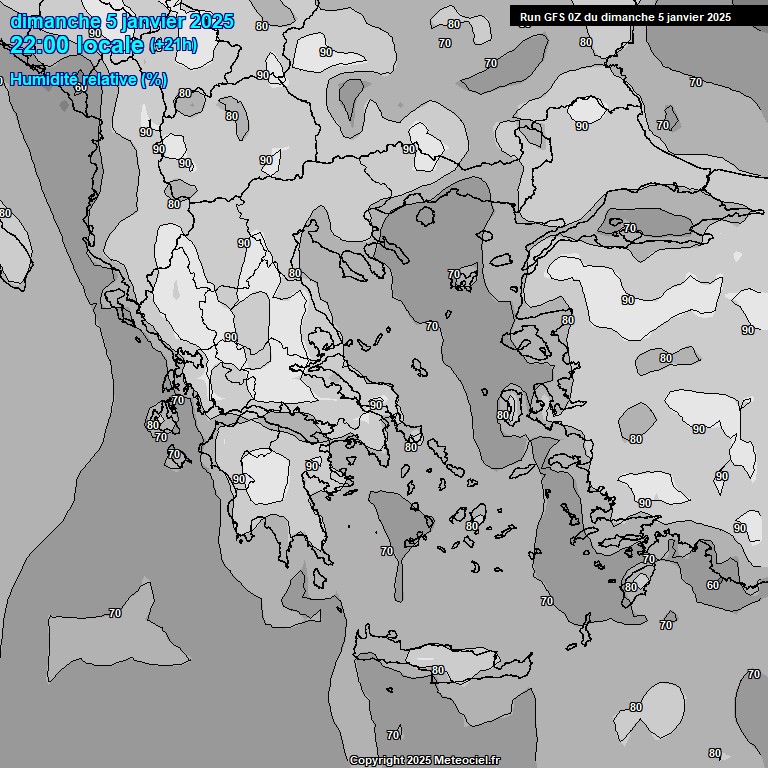 Modele GFS - Carte prvisions 