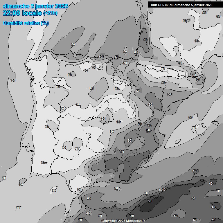 Modele GFS - Carte prvisions 