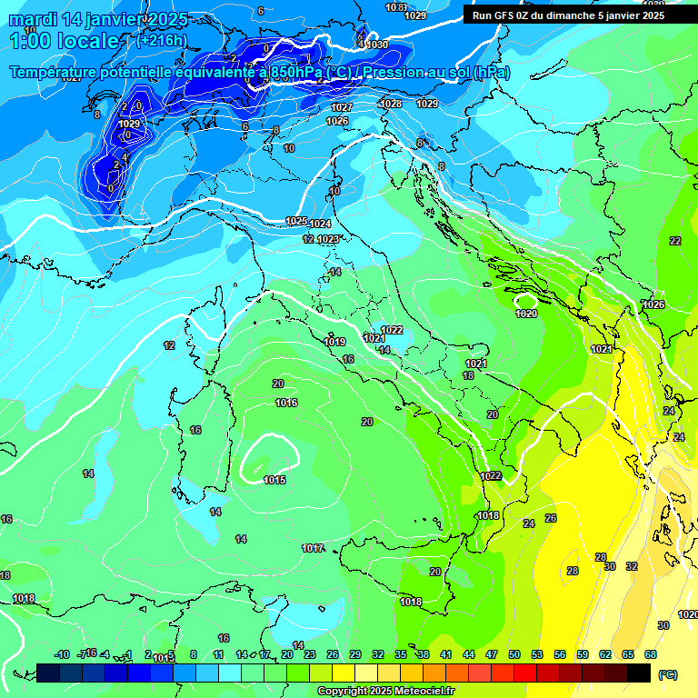 Modele GFS - Carte prvisions 