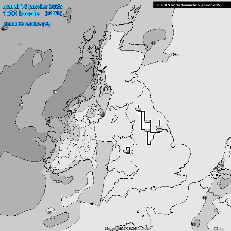 Modele GFS - Carte prvisions 