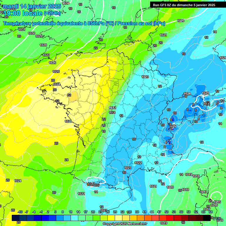 Modele GFS - Carte prvisions 