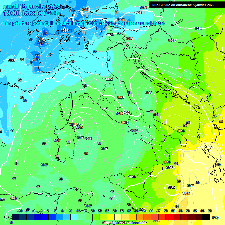 Modele GFS - Carte prvisions 