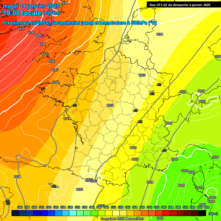 Modele GFS - Carte prvisions 