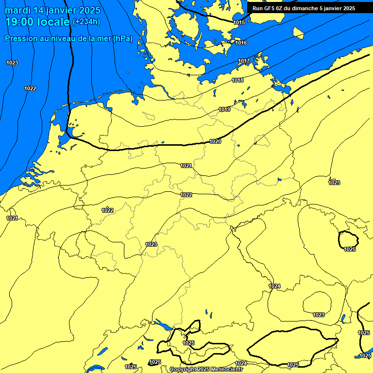 Modele GFS - Carte prvisions 