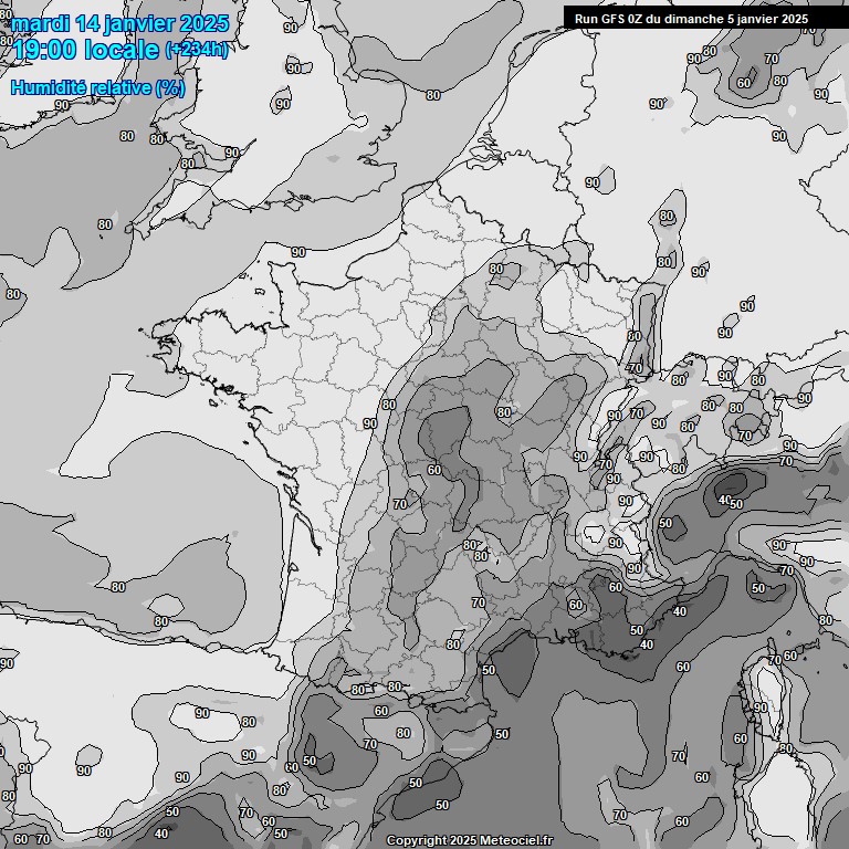 Modele GFS - Carte prvisions 