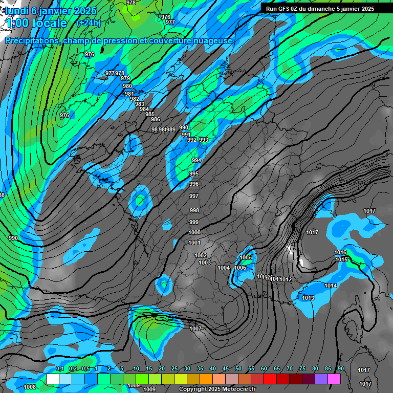 Modele GFS - Carte prvisions 