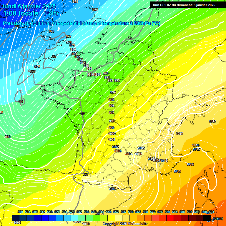 Modele GFS - Carte prvisions 